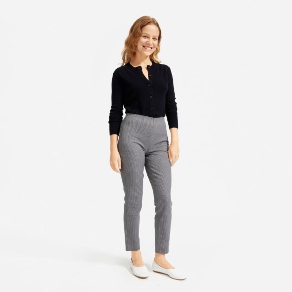 Everlane The Side Zip Work Pant - Grey Herringbone